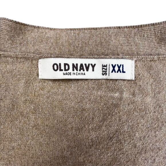 Old Navy Cardigan Sweater Mens 2XL Tan Brown Button Knit Preppy Dad Core - Picture 3 of 9